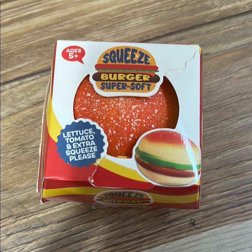 Squeeze Burger Super-Soft Toy - Orange